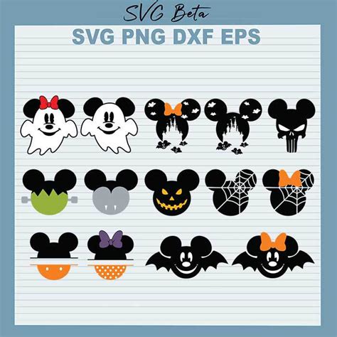 Disney Halloween Bundle Svg Disney Mickey Minnie Halloween Svg Mickey