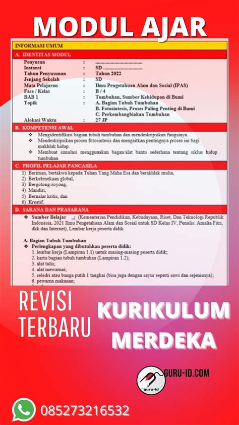 Contoh Modul Projek Penguatan Profil Pelajar Pancasila Kelas Dan Sd Modul Ajar Kurikulum