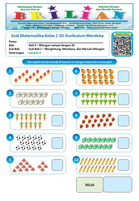 Soal Matematika Kelas Sd Bab Menghitung Benda Sampai Bimbel Brilian