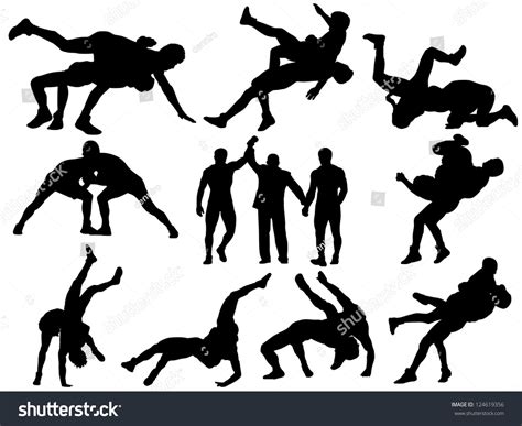 Wrestling Stance Silhouette