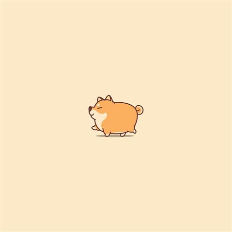 Premium Vector Fat Shiba Inu Dog Walking Cartoon Icon