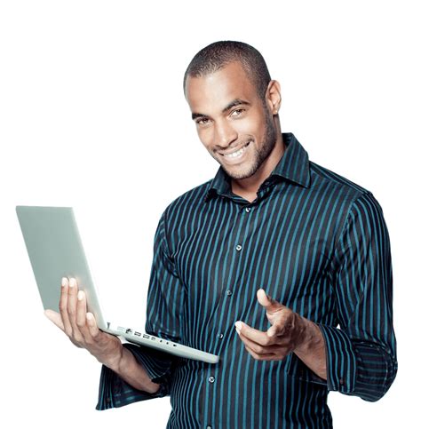 Confident Professional Man With Laptop In Business Attire Clipart PNG All