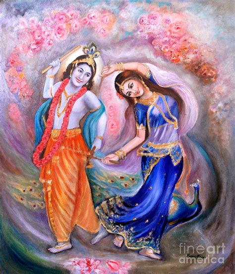 Dancing Radha Krishna Painting By Banus Art Work Pixels