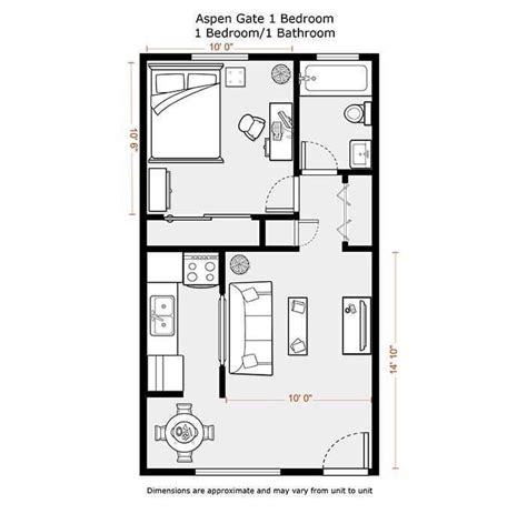 As one of the most common types of homes or apartments available, two bedroom spaces give just enough space for efficiency yet offer more comfort than a smaller one bedroom or studio. Image result for tiny 1 bedroom floor plans | Small ...