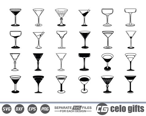 Martini Glass SVG Martini Glass Vector Cricut File Clipart