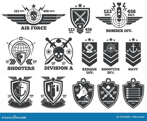 Vintage Military Vector Labels And Patches Stock Vector Illustration