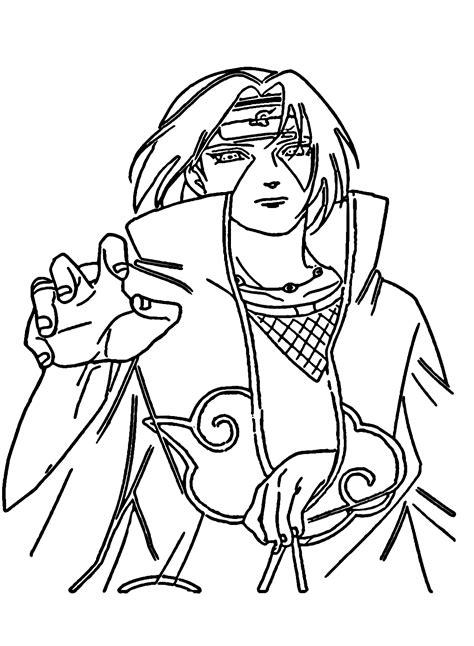 Itachi From Naruto Anime Coloring Page Free Printable Coloring Pages