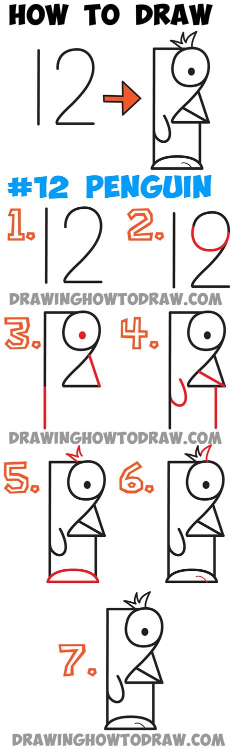 Learn How To Draw Cartoon Penguins From 12 Simple Steps Drawing