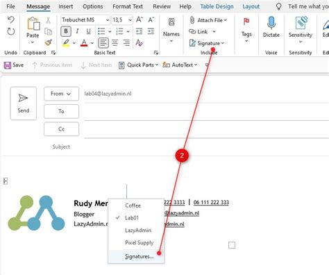 How To Change Signature In Outlook Office 365 App Design Talk