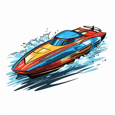 Premium Ai Image Cartoon Style Speed Boat Speeding On Water With