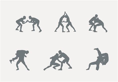 Wrestling Silhouettes Wrestling Silhouette Set Wrestling And Boxing