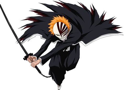 Download In The Anime Bleach Ichigo Kurosaki Bankai Hollow Mask Png