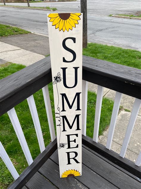 Hello Summer Porch Sign Summer Welcome Sign Front Porch Etsy