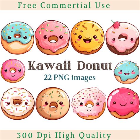 Kawaii Donut Clipart Kawaii Donuts Clip Art Sweet Donut Png Kawaii