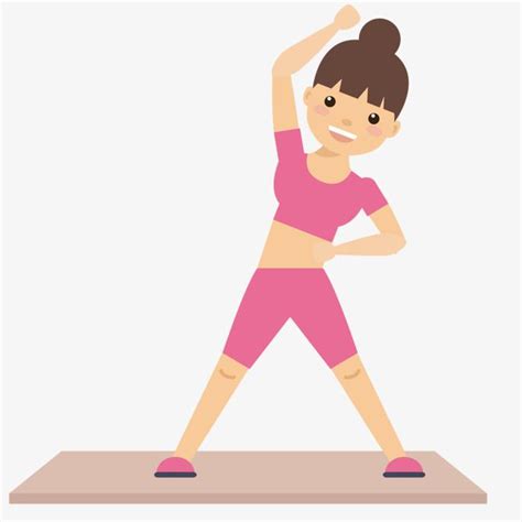 Fitness Woman Fitness Woman Cartoon PNG Transparent Clipart Image