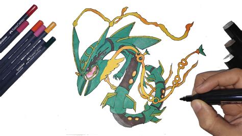 How To Draw Mega Rayquaza Pokemon Youtube