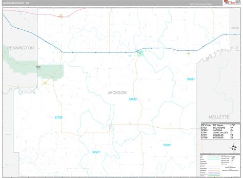 Jackson County Sd Wall Map Premium Style By Marketmaps