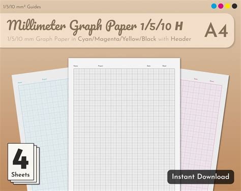 Millimeter Graph Paper With Header Printable A4 10 Mm Etsy Etsy