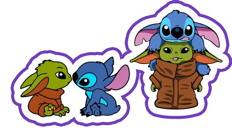 Stitch And Baby Yoda Svg