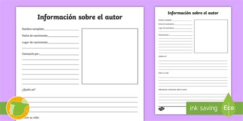 Free Ficha De Actividad Información Sobre El Autor