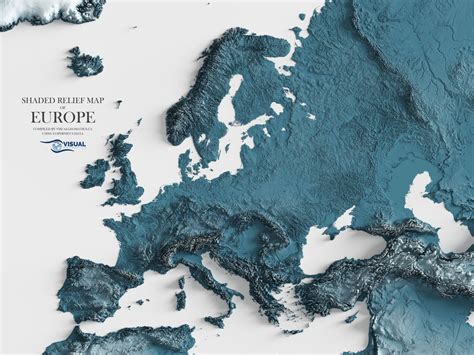 The Topography Of Europe By Visualwallmaps Maps On The Web