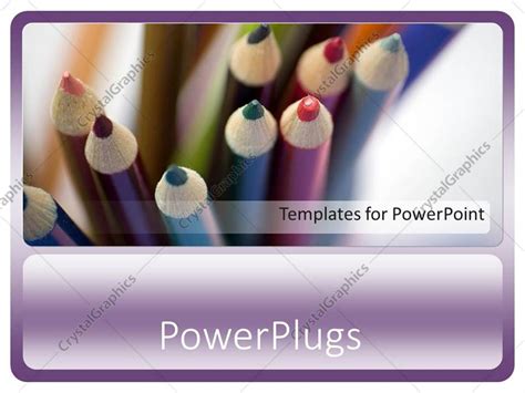 Powerpoint Template Close Up Of Colored Pencils Colorful Sharpened