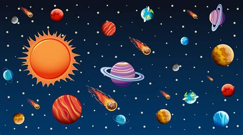 Stars And Planets In Outer Space 1110375 Vector Art At Vecteezy