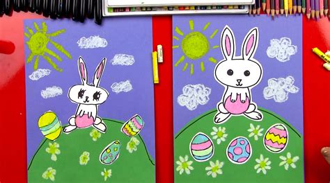 How To Draw A Cartoon Easter Bunny Art For Kids Hub