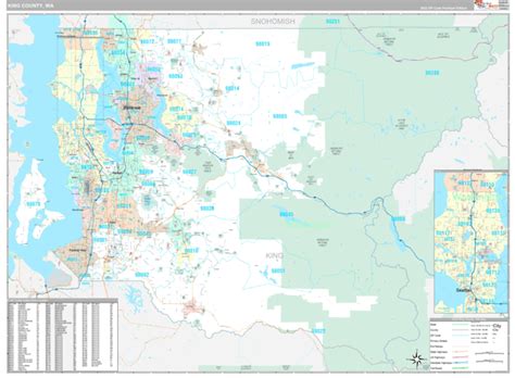 King County Wa Wall Map Premium Style By Marketmaps Mapsales