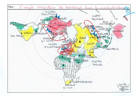 Croquis - L'inégale intégration des territoires dans la mondialisation