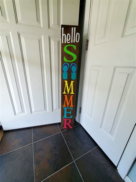 Hello Summer Porch Sign Porch Decorcolorful Summer Sign Customizable