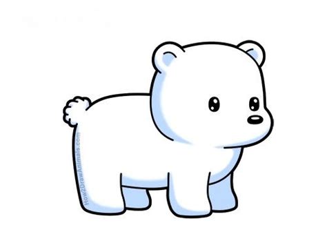 A Drawing Of A Polar Bear Standing In Front Of A White Background With