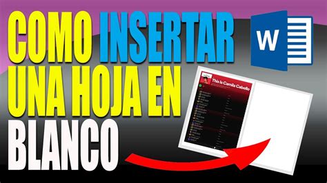 Como Insertar Una Hoja En Blanco En Word Youtube