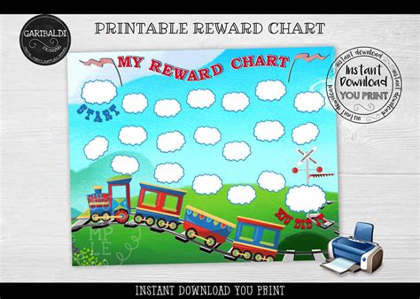 Printable Reward Chart Train Reward Chart Train Potty Chart Etsy