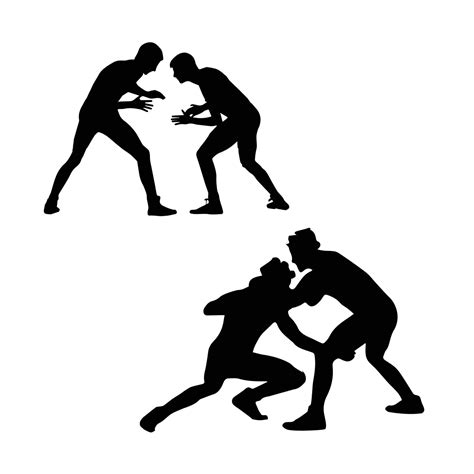 Wrestling Silhouette Art 7193829 Vector Art At Vecteezy