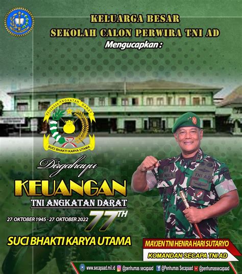 Dirgahayu Ke 77 Keuangan Tni Angkatan Darat 27 Oktober 27 Oktober