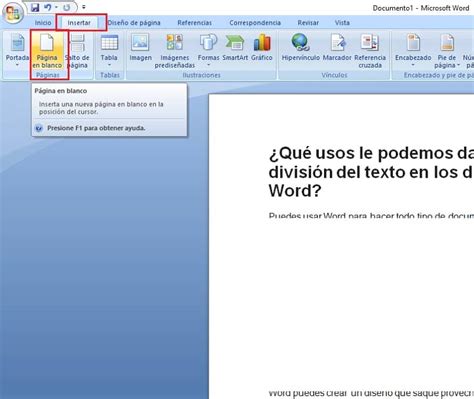 ¿cómo Se Inserta Una Hoja En Blanco En Word Correctamente Todos Los