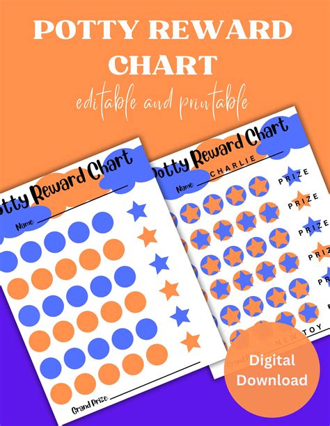 Potty Reward Chart Printable Kids Routine Chart Toddler Etsy