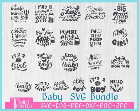 Baby Svg Bundle Newborn Svg Bundle Cute Baby Sayings Svg Etsy