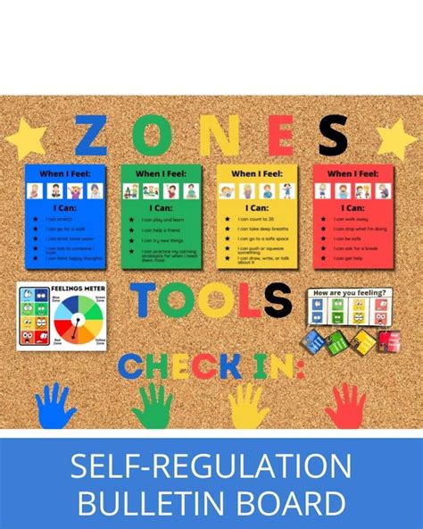 Self Regulation Zones Bulletin Board Calming Corner Tools Etsy