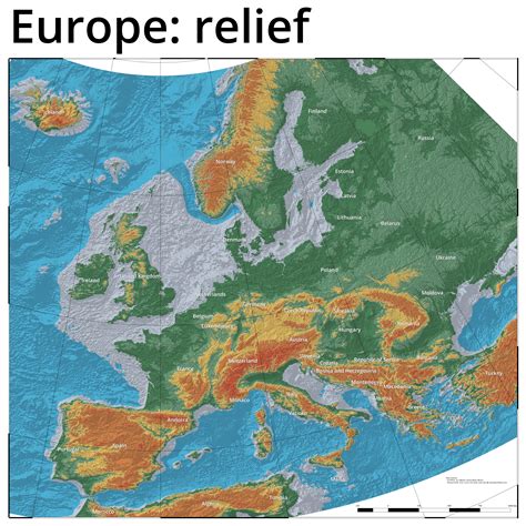 Map Of Europe Relief 88 World Maps Images And Photos Finder