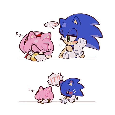 A Cute Fanart Of Sonic And Amy By Artist Kumoggu On Twitter R