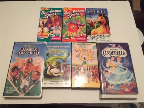 7 Vhs Lot Disney Dreamworks Warner Bros Sing Along Songs Cinderella