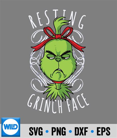 Grinch Svg Resting Grinch Face Vintage Svg Cut File Wildsvg