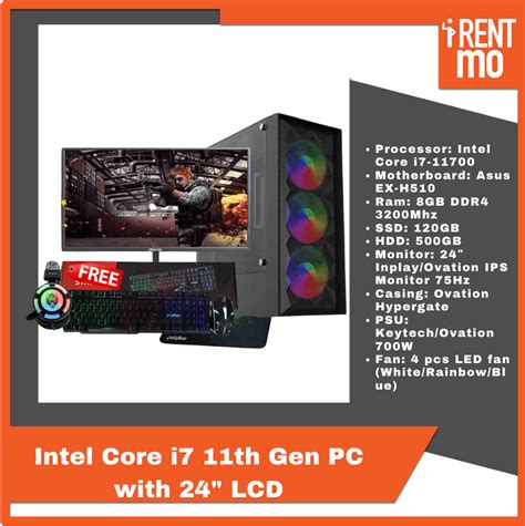 Intel Core I7 11th Gen Pc With 24 Lcd Irentmo