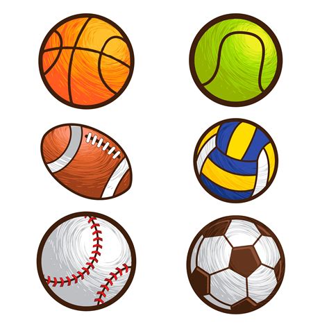 Sport Ball Vector Illustration Set 550254 Vector Art At Vecteezy