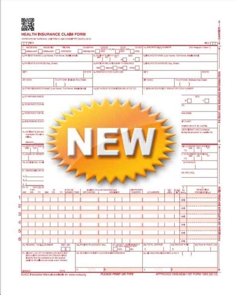 New Cms 1500 Claim Form Approved Health Forms And Systems Inc