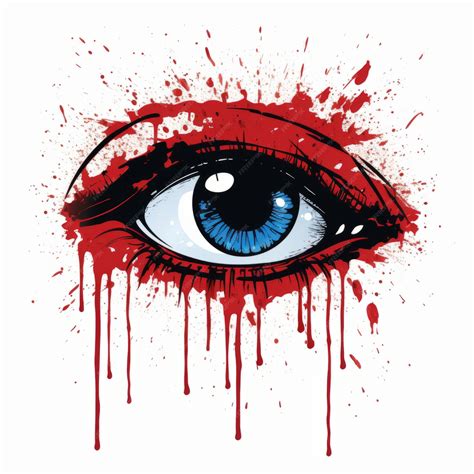 Premium Ai Image A Bloody Eye With Blood Dripping Down The Side Of It