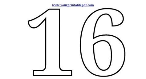 Free Printable Numbers 16 Sixteen Coloring Sheets Free Printable