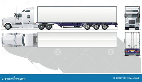 Semi Truck Vector Drawings